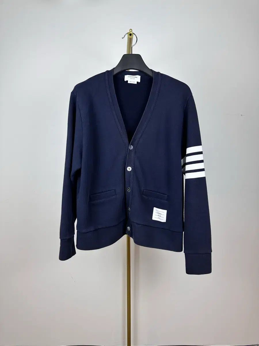 4 トム ブラウン コットン カーディガン ネイビー