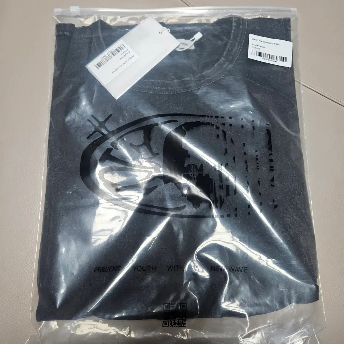 ETCE ムーミンBASE FINGER HOLE L S Tシャツ ブラック 七分 長袖カットソー トップス メンズ