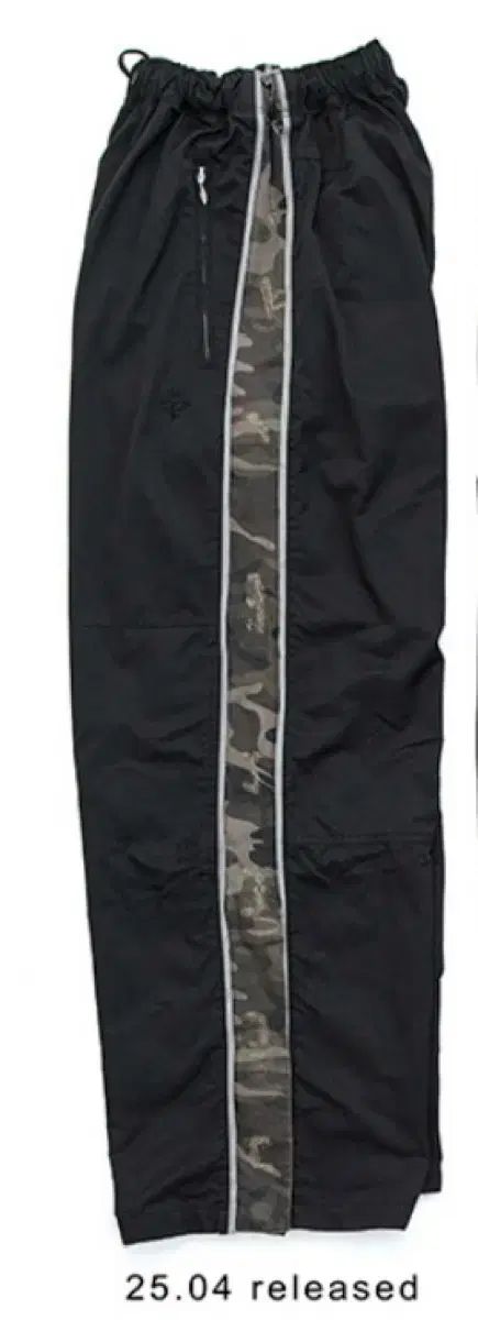 1사 1011 ナイロン トラック パンツ サイド カモフラ ブラック