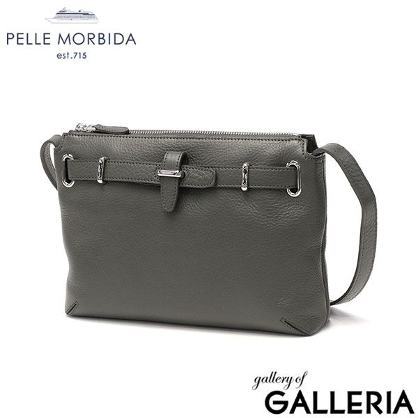 ペッレモルビダ ショルダーバッグ メンズ レディース PELLE MORBIDA バッグ 小さめ ブランド A 5 本革 横型 MB 081 CHARCOALGRAY