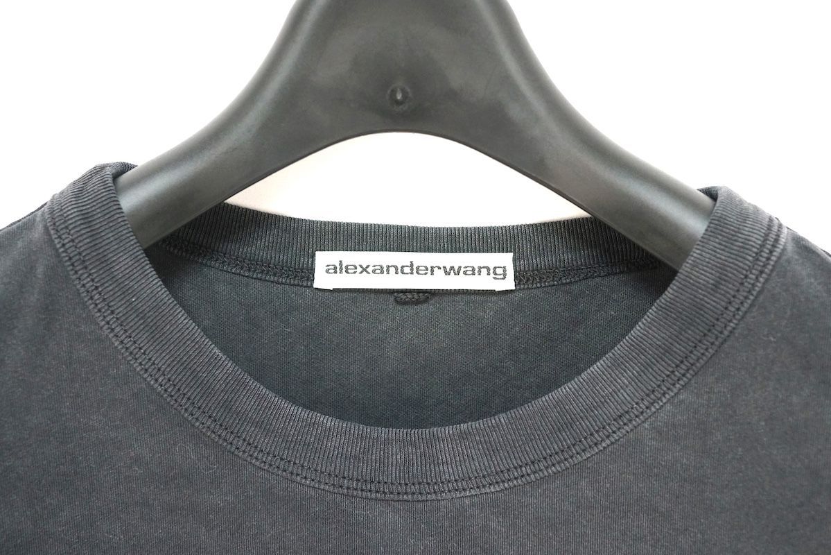 alexander wang アレキサンダーワン クロップド丈 フロントロゴ Tシャツ ブラック XSサイズ