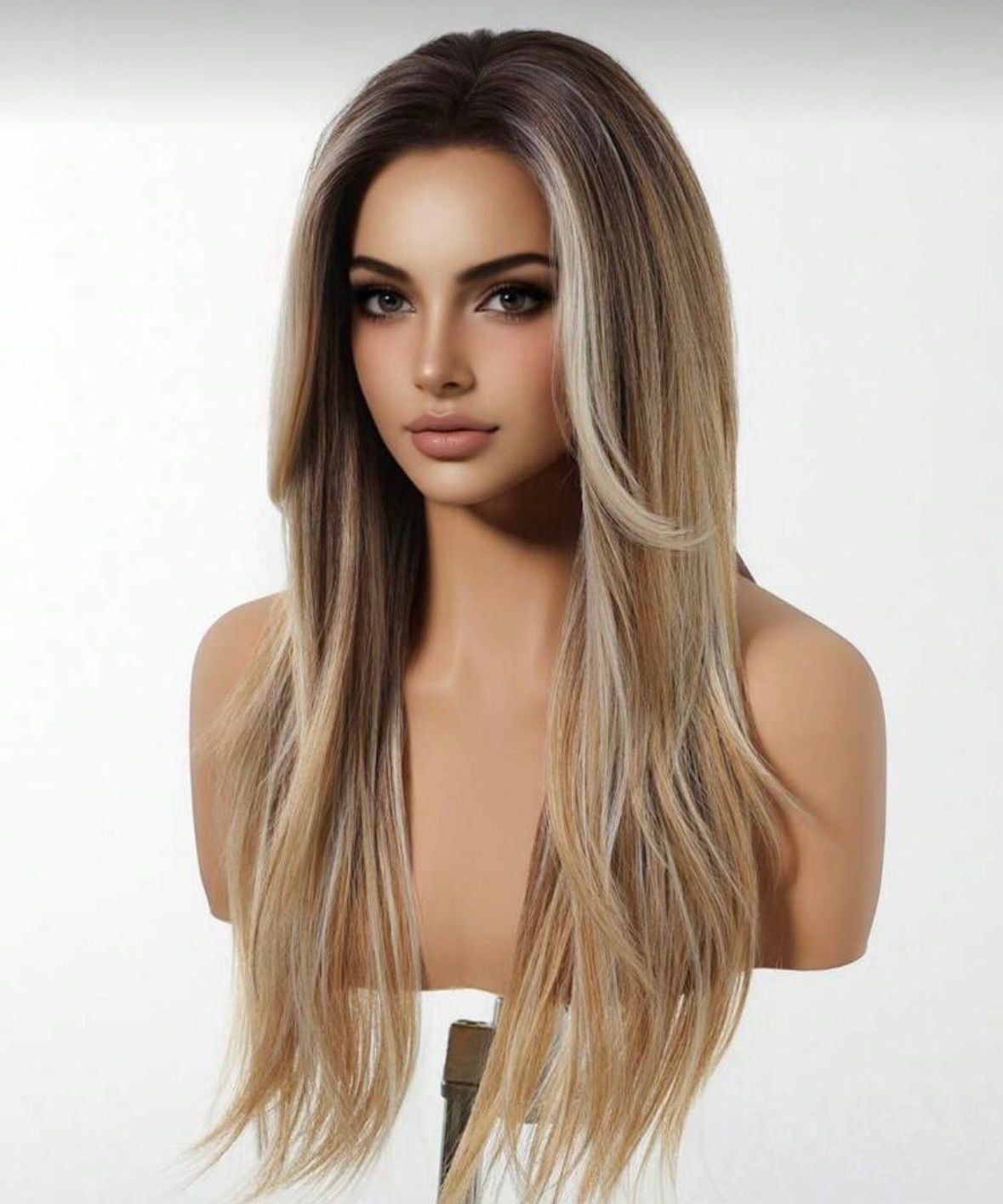  手植えレースウィッグ フロントレース フルウィッグ 自然 人工毛 手植えウィッグ 医療用ウィッグ ハイライト メッシュ ストレート 前髪なし ロング レイヤーカット ロング ウィッグ エクステ