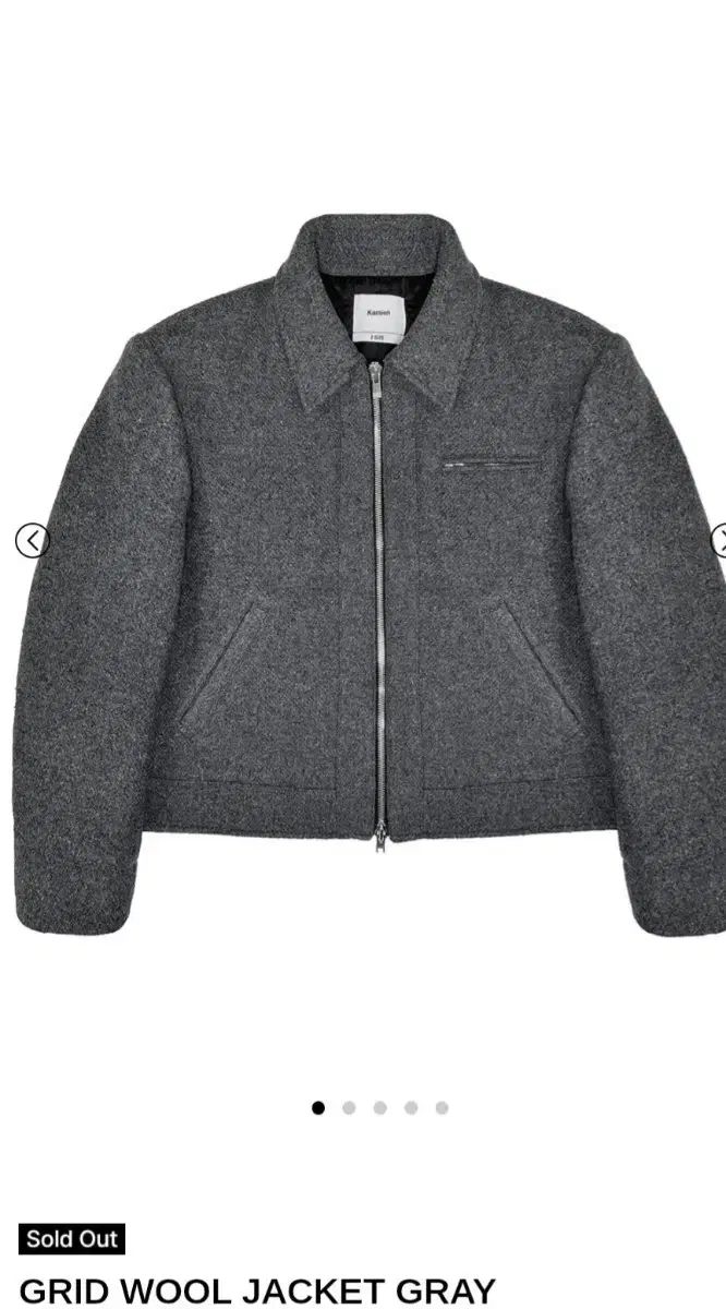 カミエン グリッド ウールジャケット グレー
