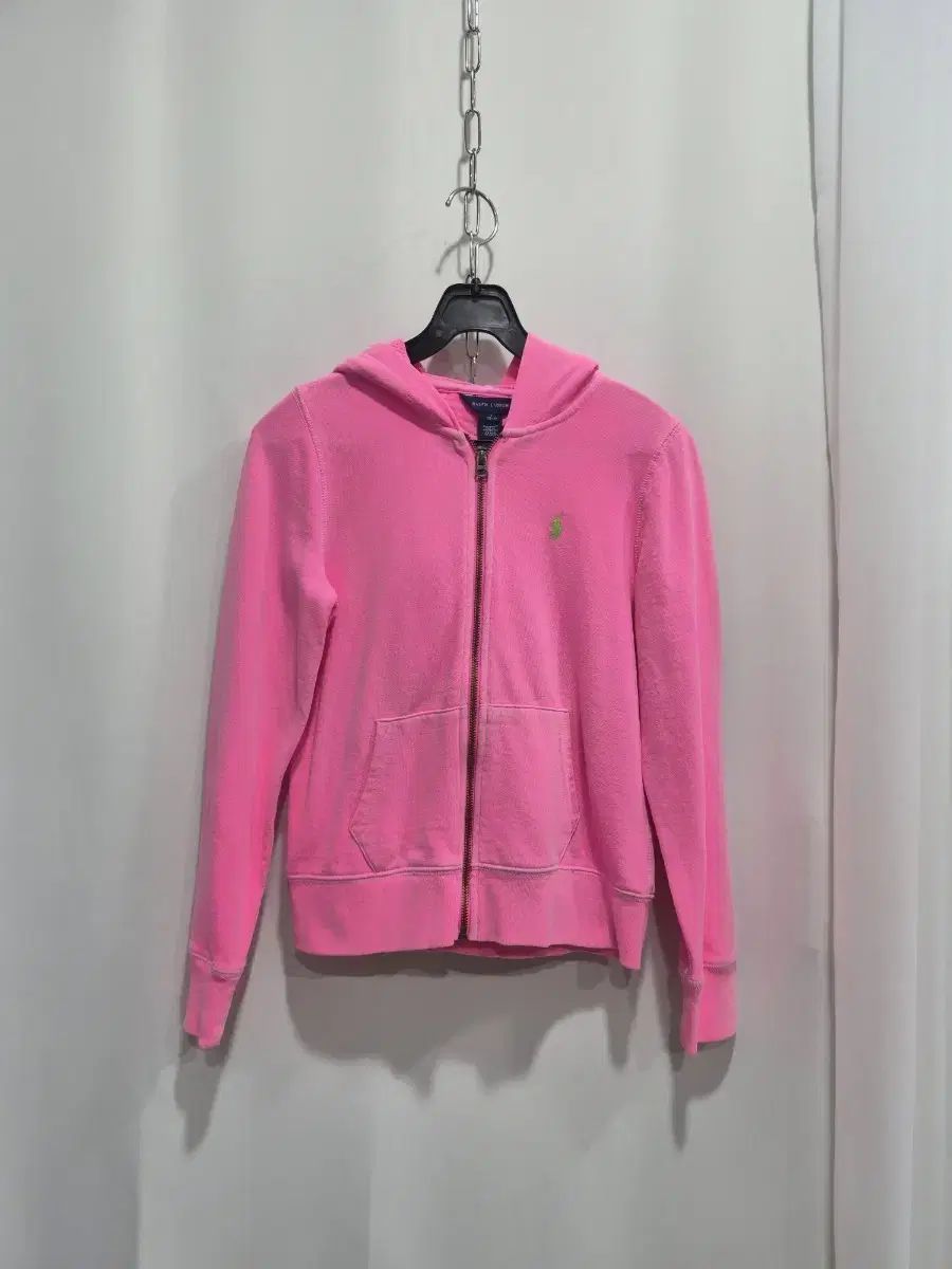 ポロ ラルフローレン キッズ ピンク 裏起毛パーカー ジップアップ L