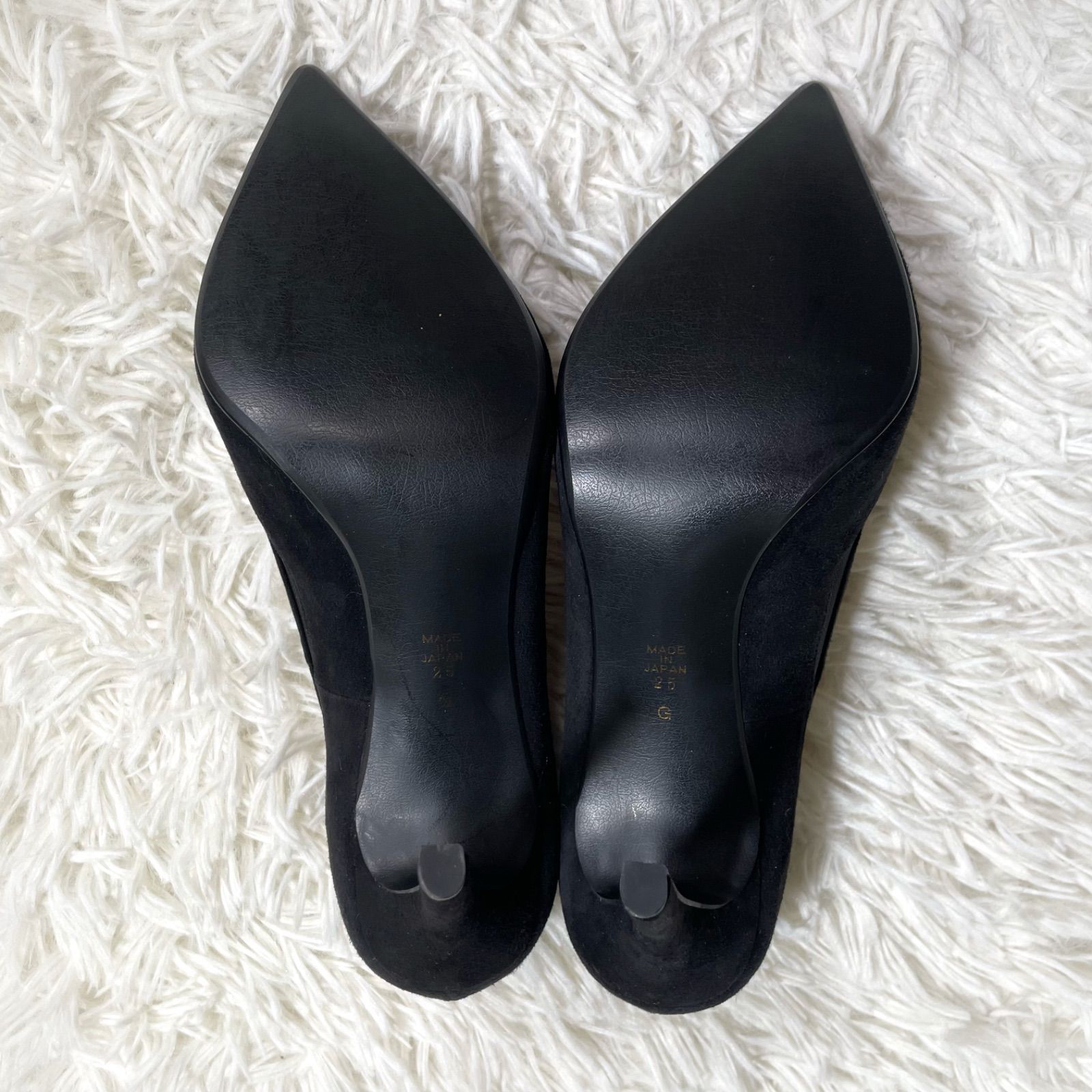 ビジュースクエアバックル メッシュ切り替えスエードパンプス