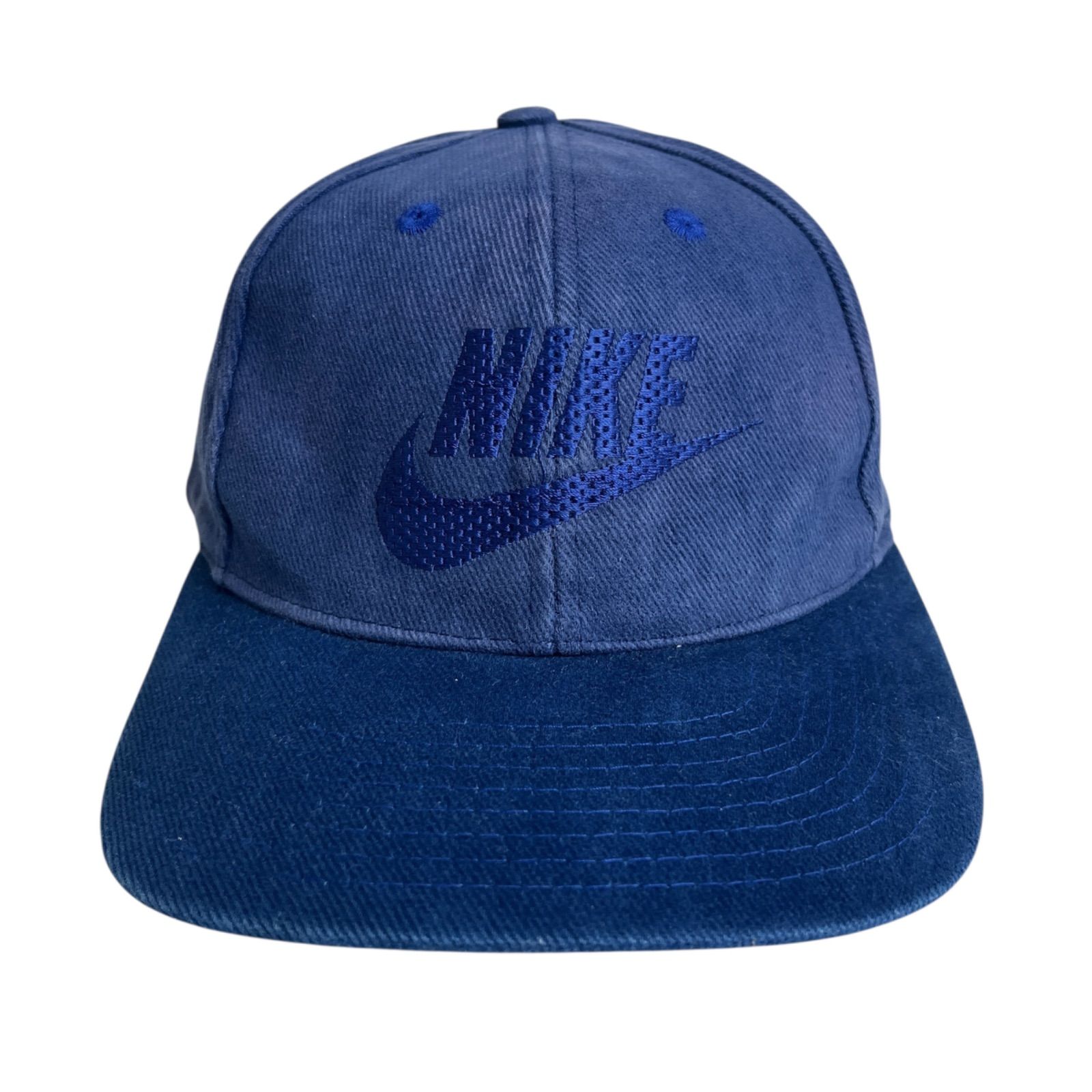 キャップ 帽子 90 s NIKE ナイキ スナップバックキャップ ビンテージキャップ スウッシュ ブルー 青
