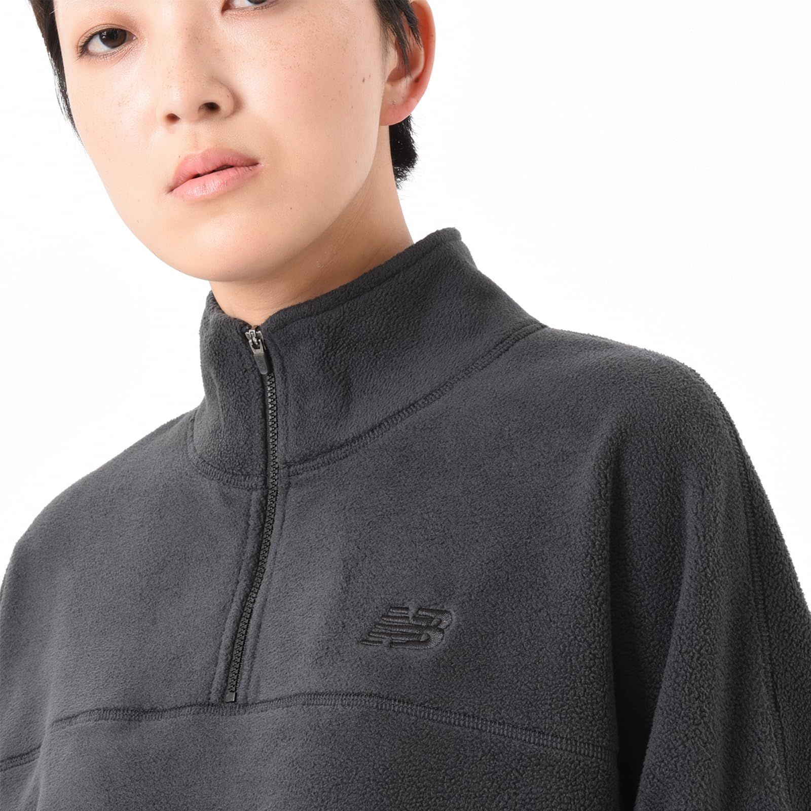 ニュー ンス レディース ポーラーフリースハーフジップ WT 43529 BK ブラック Free Size