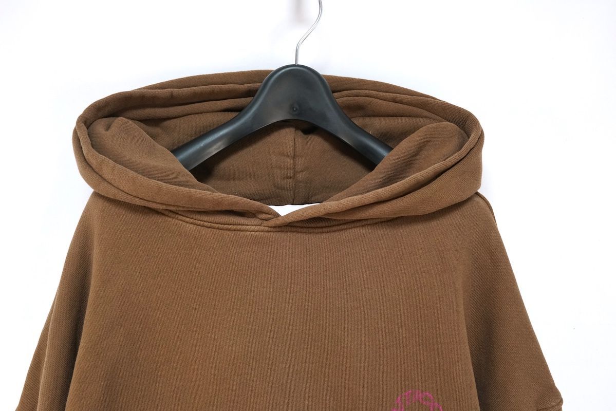 THE ATTICO ジ アティコ クロップド丈 フロントロゴ フーディー パーカー ブラウン XSサイズ C 028 187
