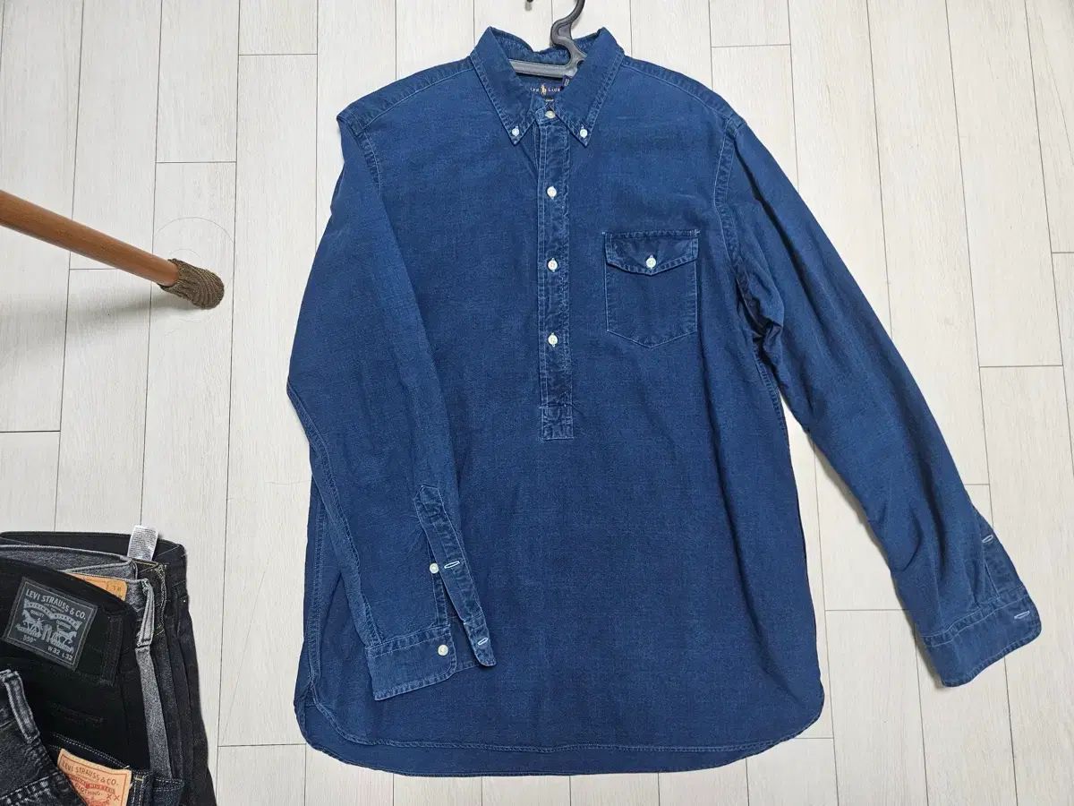 ポロ ラルフローレン インディゴ オックスフォード プルオーバー L