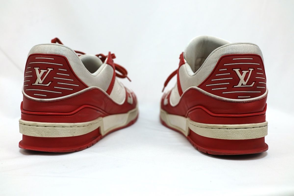  2021 SS ルイヴィトン LVトレイナー ライン スニーカー レッド ホワイト UK 10 約28 5 cm FD 0261 1 A 8 PJW スニーカー 靴