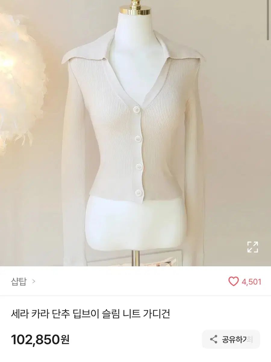 SAERA KARAボタン スリムカーディガン