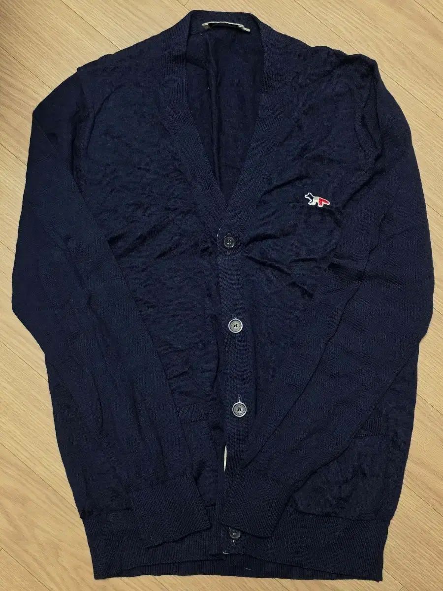 L) メゾンキツネ トリコロール ネイビーカーディガン - メルカリ