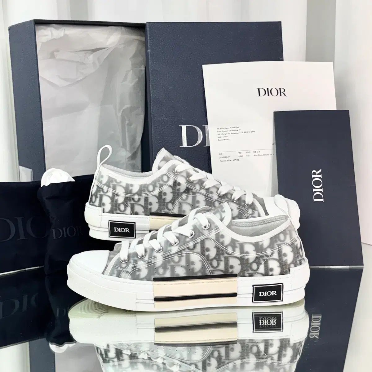 42サイズ 25FW ディオール B23 オブリーク ロートップ スニーカー
