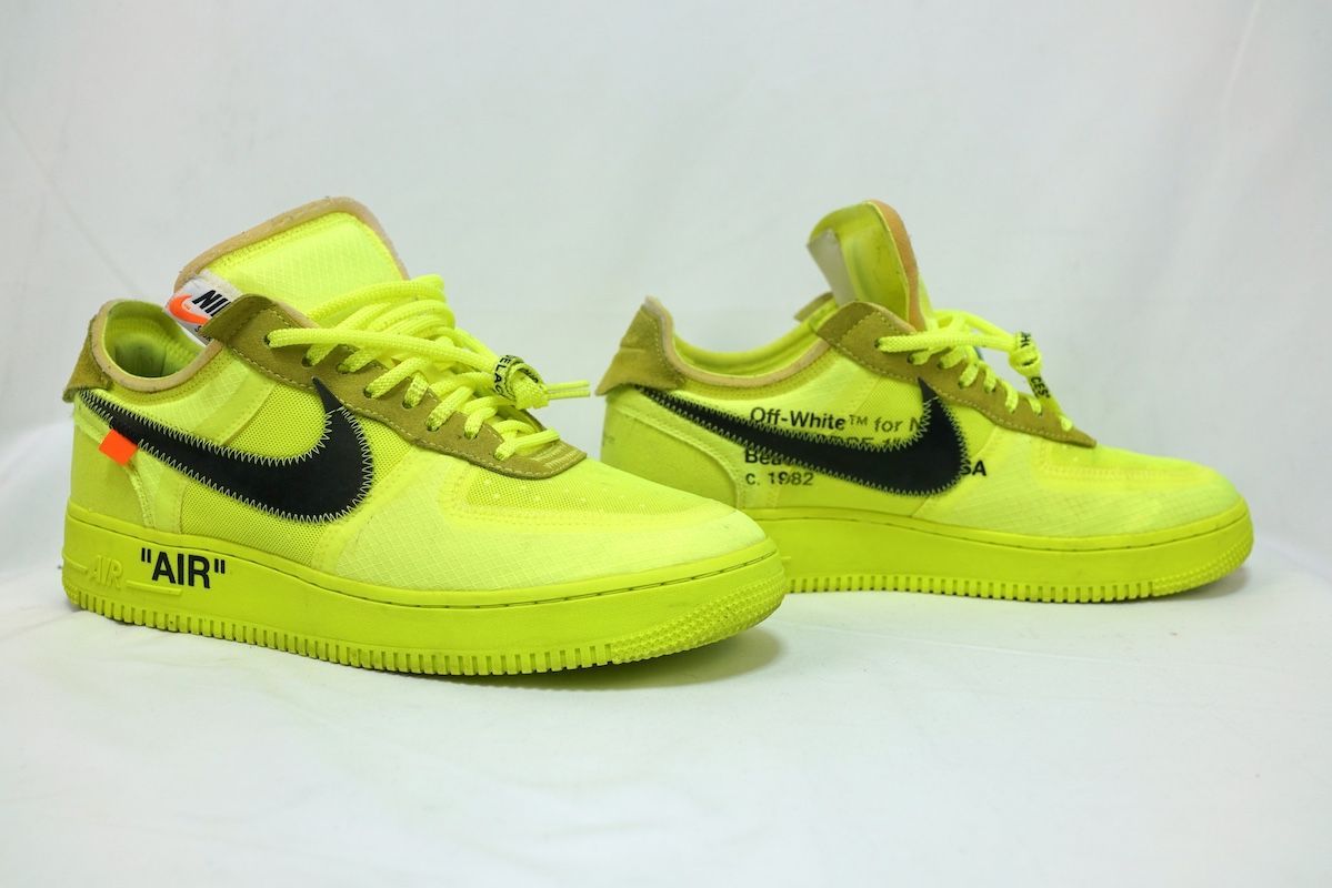  2018 OFF-WHITE NIKE オフホワイト ナイキ THE 10 AIR FORCE 1 LOW VOLT ザ テン エア フォース １ ローカット スニーカー ボルト イエロー US 10.5 約28.5 cm AO 4606-700 スニーカー 靴