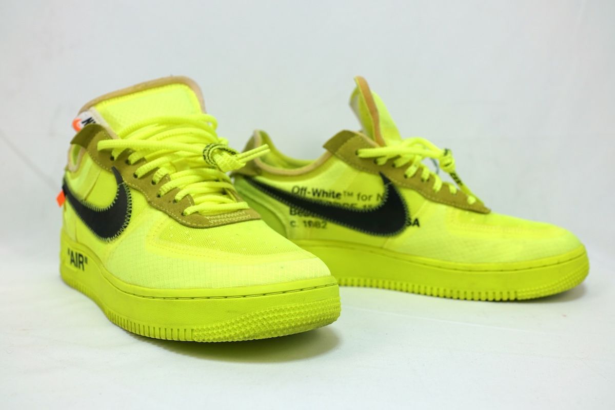 2018 OFF-WHITE NIKE オフホワイト ナイキ THE 10 AIR FORCE 1 LOW VOLT ザ テン エア フォース １ ローカット スニーカー ボルト イエロー US 10.5 約28.5 cm AO 4606-700
