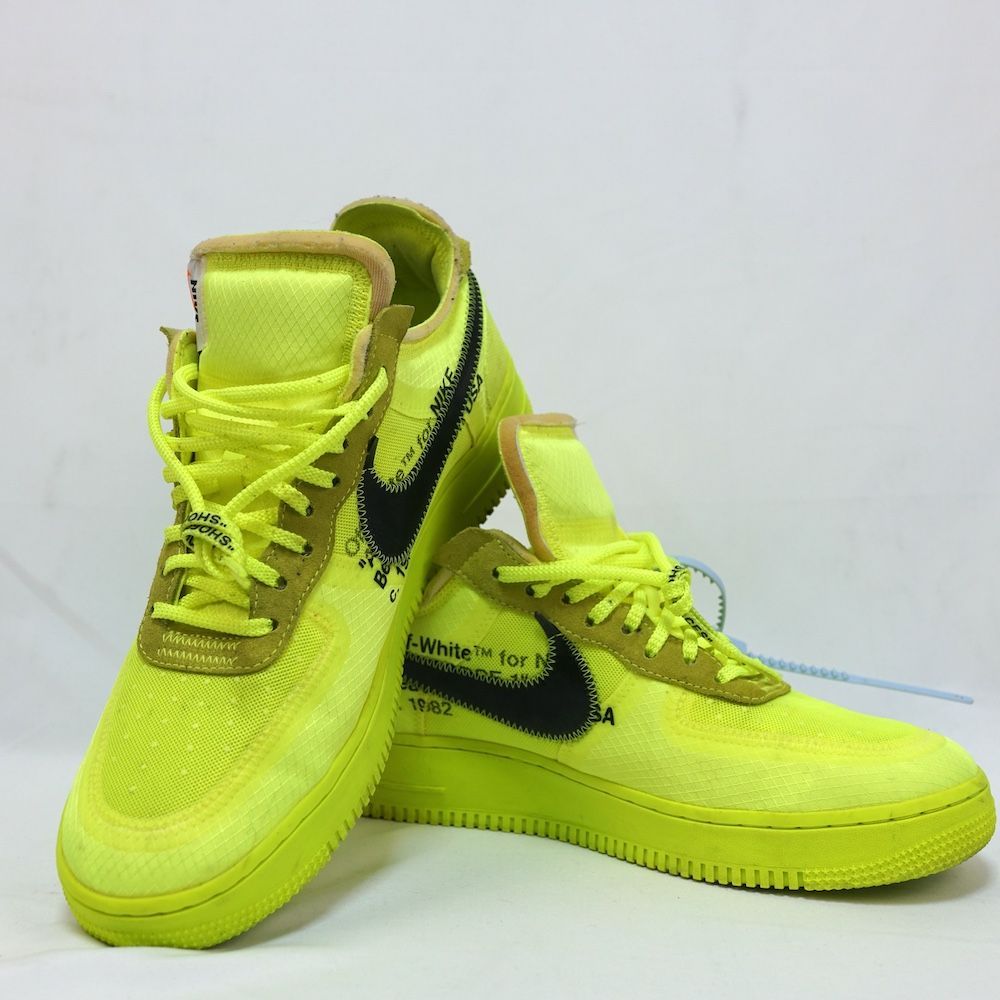 2018 OFF WHITE NIKE オフホワイト ナイキ THE 10 AIR FORCE 1 LOW VOLT ザ テン エア フォース １ ローカット スニーカー ボルト イエロー US 5 約28 cm AO 4606 700