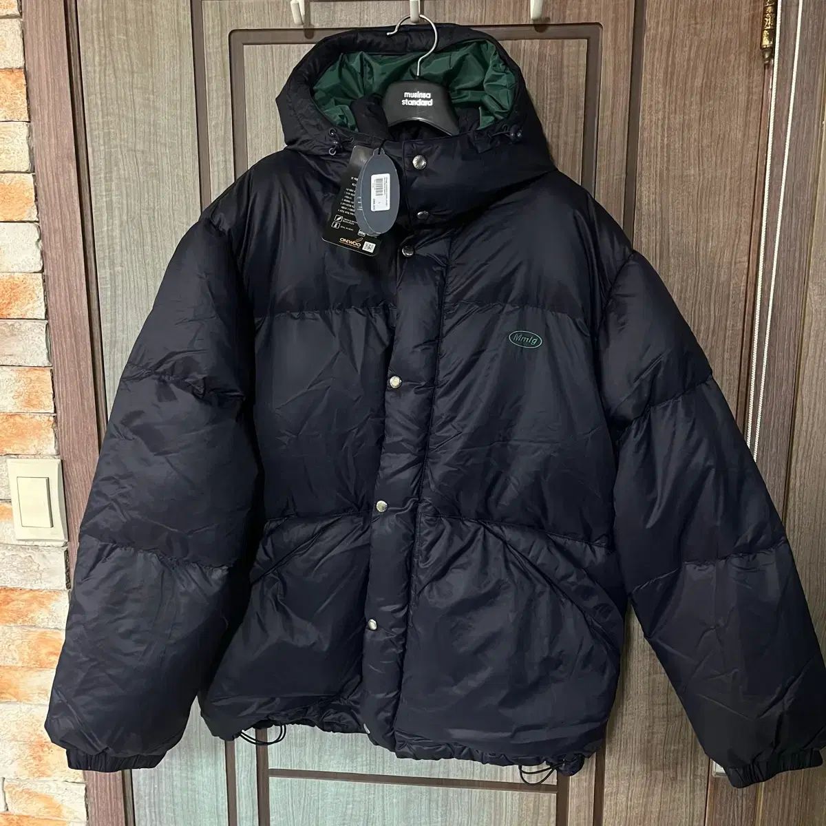 MMLG 엠엠엘지 ダックダウン フード ダウン ネイビー