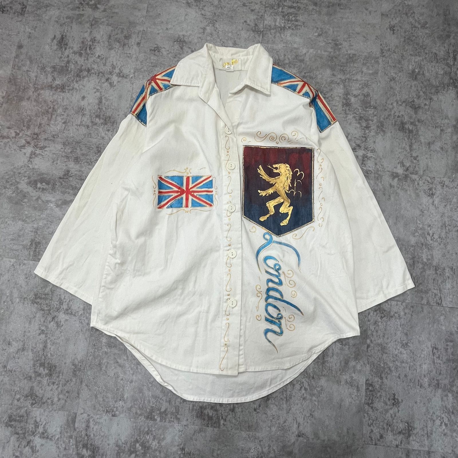 手描き風ロンドンアートシャツ ユニオンジャック×ビッグベン