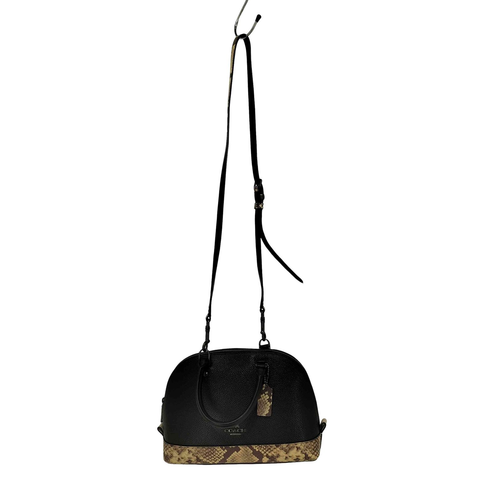 コーチ COACH SIERRA SATCHEL WITH SNAKE EMBOSSED LEATHER TRIM 