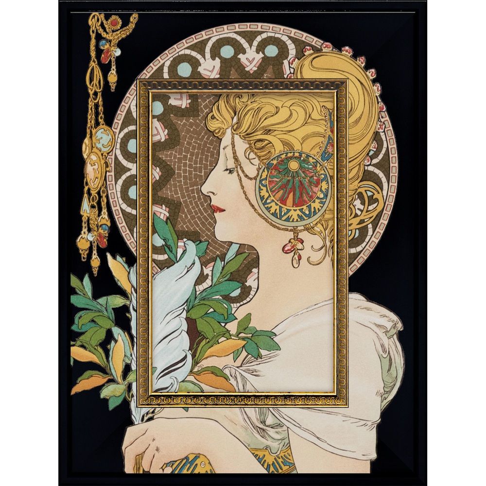 ☆ アールヌーボー/羽根 ☆ 名画Sシリーズ ビッグアート 玄関 絵画