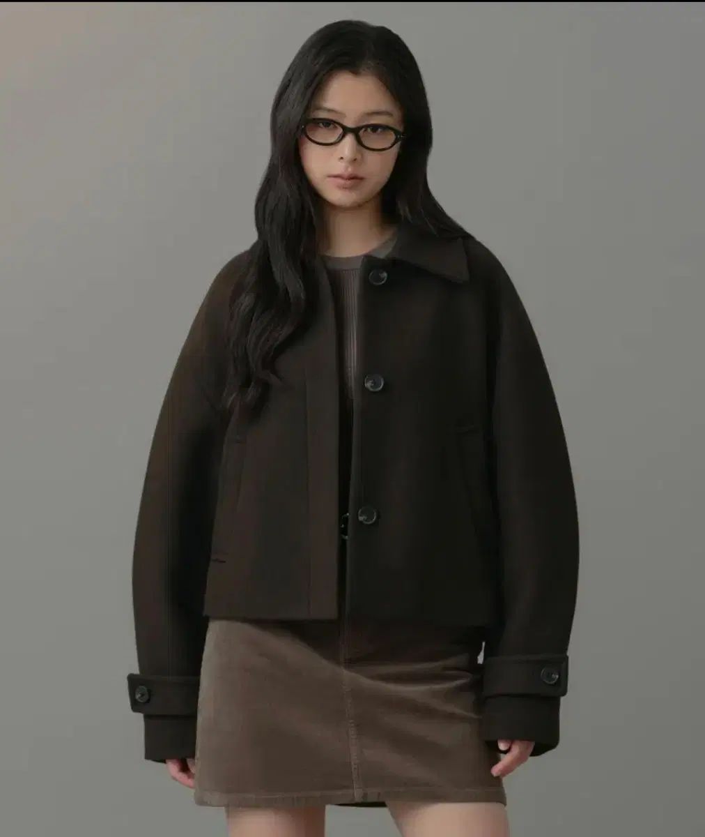 MUSINSA カシミアブレンド ショート マックコート DARK BROWN XS