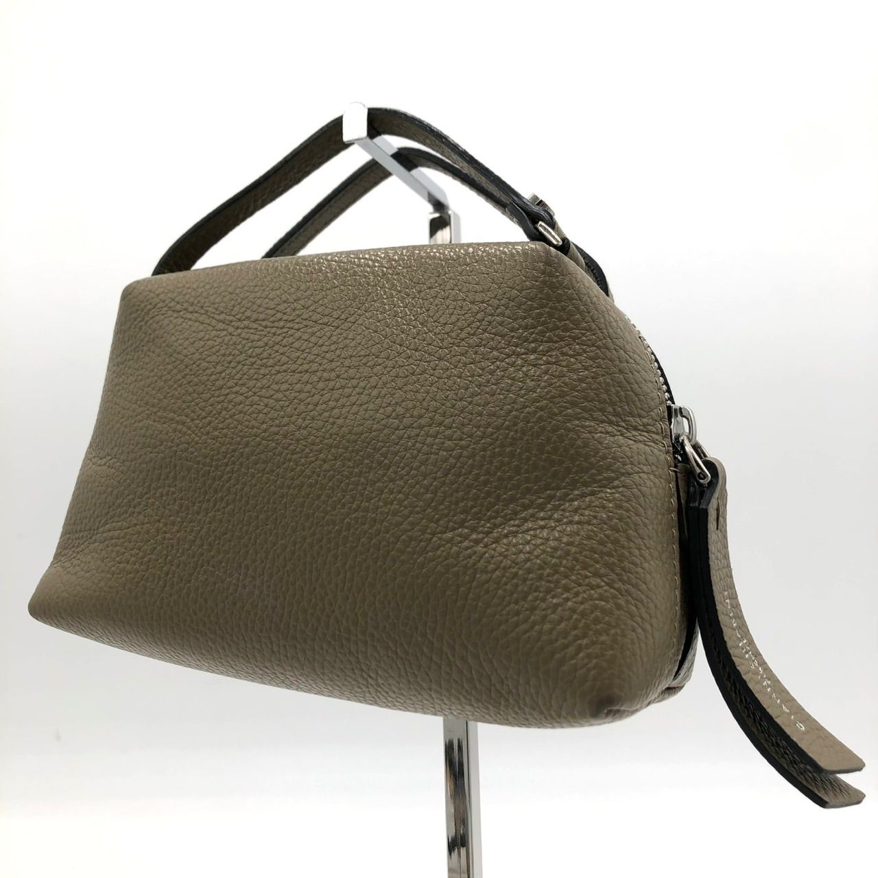 美品】ジャンニキャリーニ アリファS ハンドバッグ レザー グレージュ 