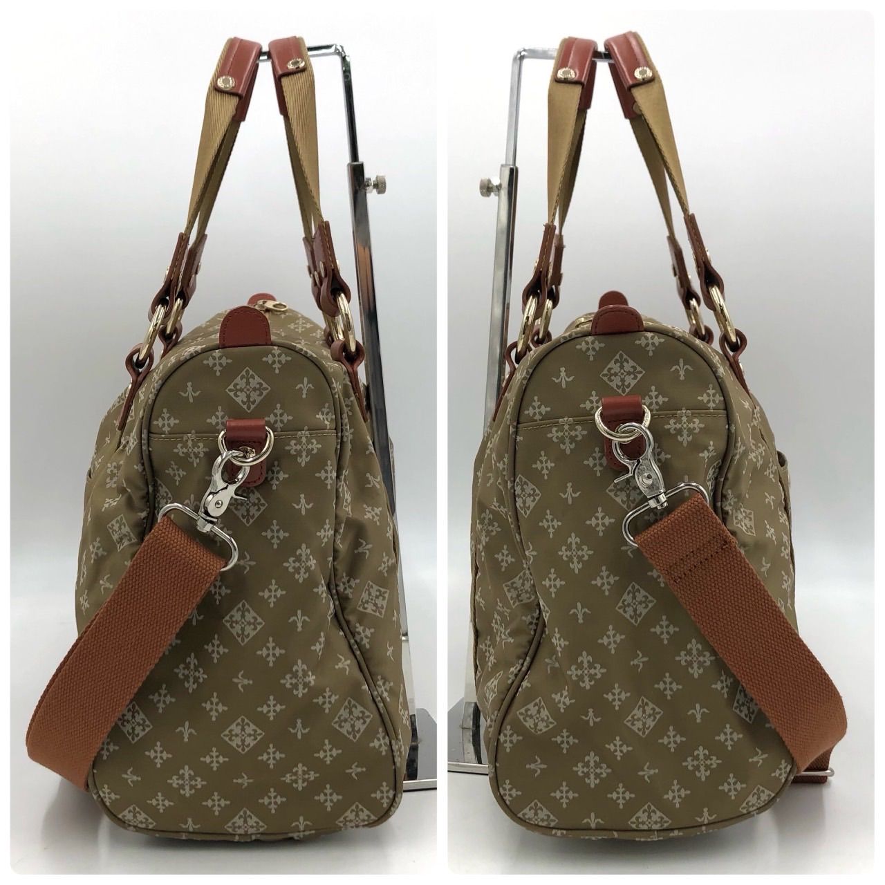 美品】russet ラシット モノグラム 2way トートバッグ ショルダー 茶系 