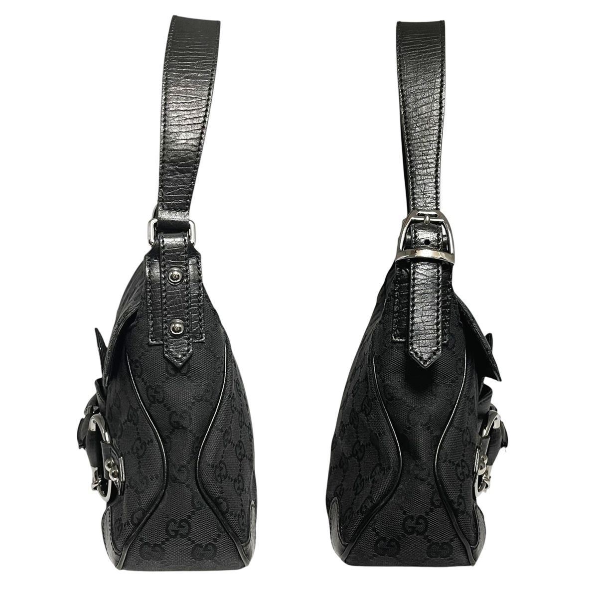 らむ出品 中古】 GUCCI グッチ GGキャンバス ホースビットワンショルダーバッグ