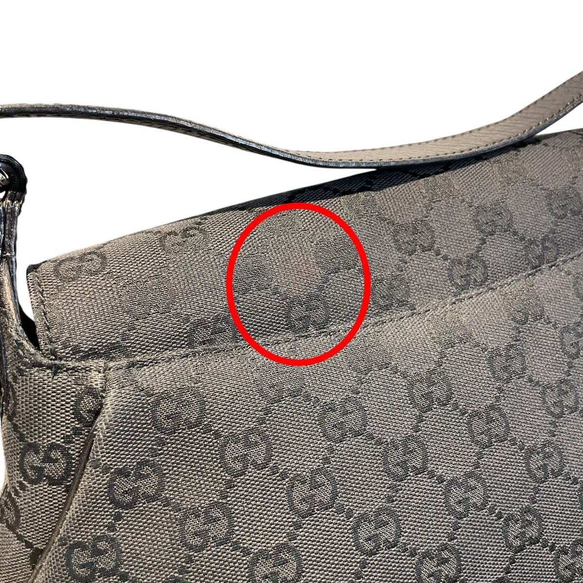 中古】 GUCCI グッチ GGキャンバス ホースビットワンショルダーバッグ