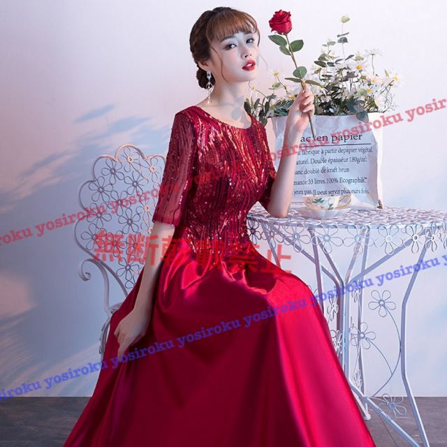 【美品】スパンコール刺繍ドレス 種類13：ブラック/L キラキラスパンコール刺繍ドレス (T) - メルカリ