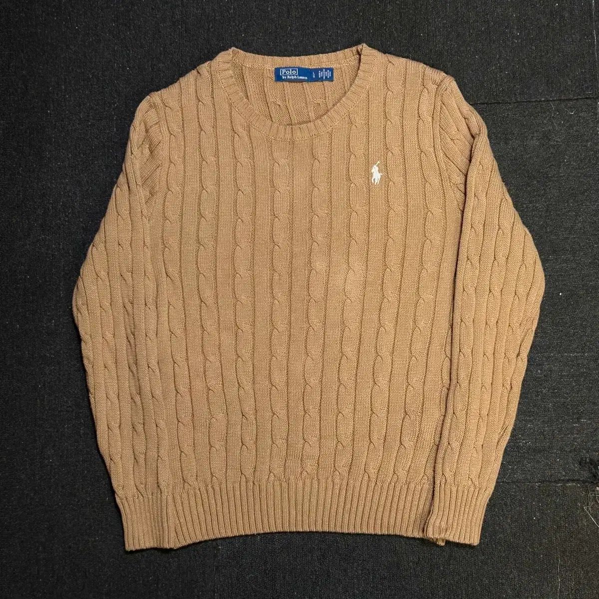 ポロラルフローレン ケーブルニット ベージュ ベスト L 22AW✨ポロ