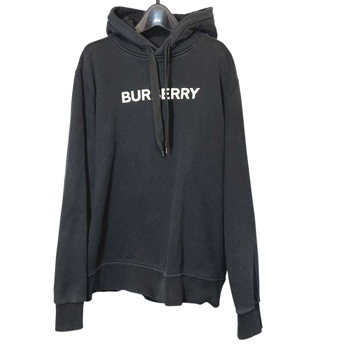 中古】BURBERRY バーバリー ロゴプリント プルオーバーパーカー