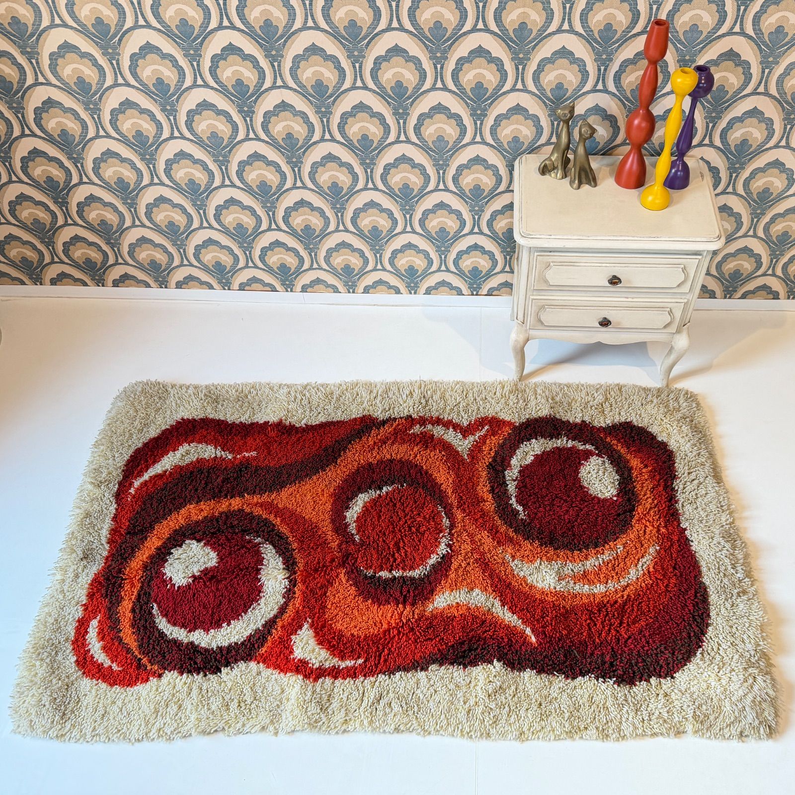 60s 70s ドイツ ヴィンテージラグ スペースエイジ ミッドセンチュリー