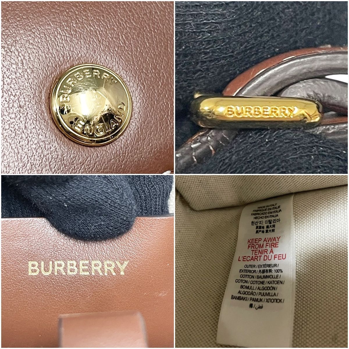 中古】 BURBERRY バーバリー ミニ フレヤトート ナチュラル/タン