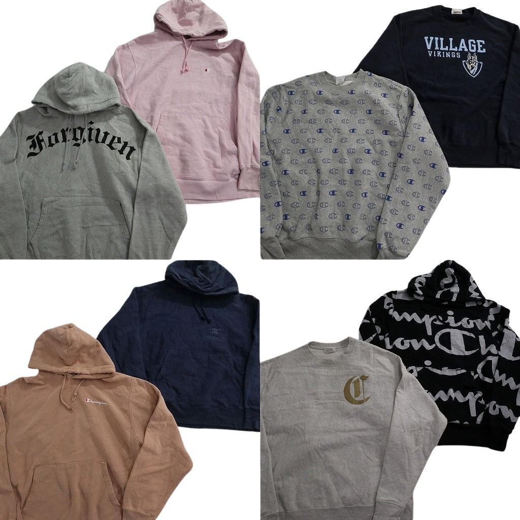 古着卸 チャンピオン Champion リバースウィーブ スウェット セット メンズ L フーディー カレッジ風 古着 ND 0939