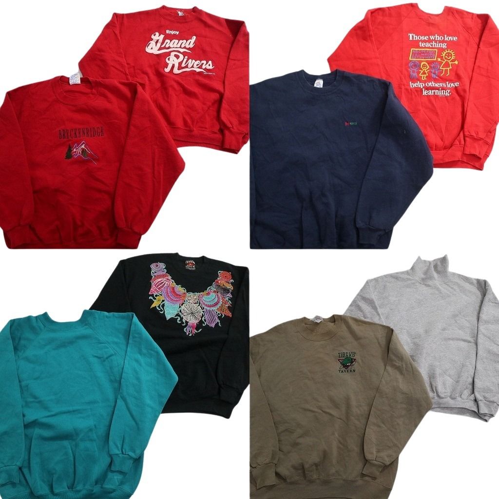 古着卸 スウェット セット メンズ L XL スタンド クルーネック ワンポイント 古着 ND 0924