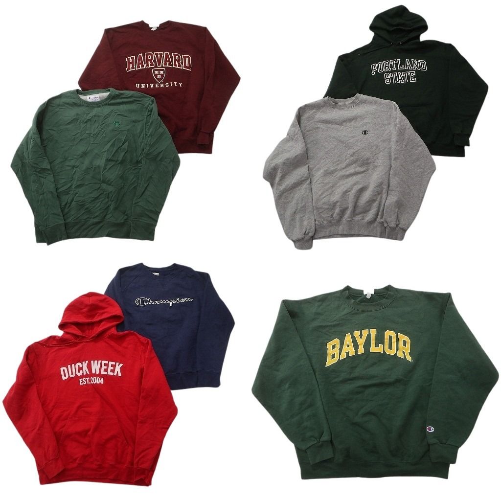 古着卸 チャンピオン Champion スウェット セット メンズ L アーチロゴ カレッジ風 フーディー ハーバード ND 0951