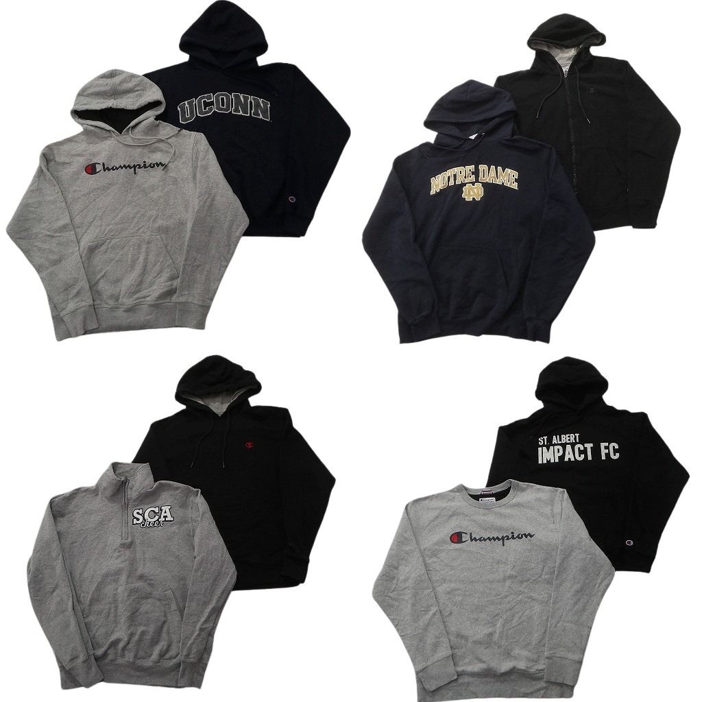 古着卸 チャンピオン Champion スウェット セット メンズ M フーディー 英文字 ハーフジップ カレッジ風 古着 ND 0943