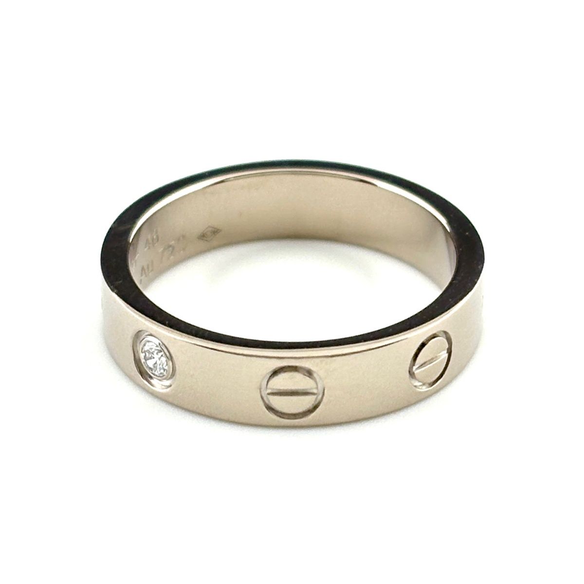 カルティエ CARTIER ミニラブ リング WG ホワイトゴールド 指輪 ８号 750 ダイヤモンド レディース