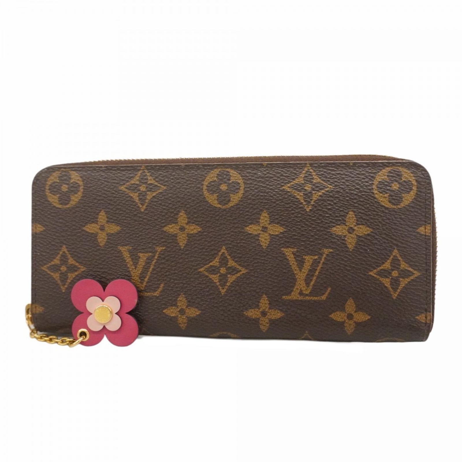 ｍ60　クレマンス　ルイヴィトン　モノグラム　長財布　フラワーチャーム 特上美品♪ルイヴィトン モノグラム クレマンス フラワーチャーム