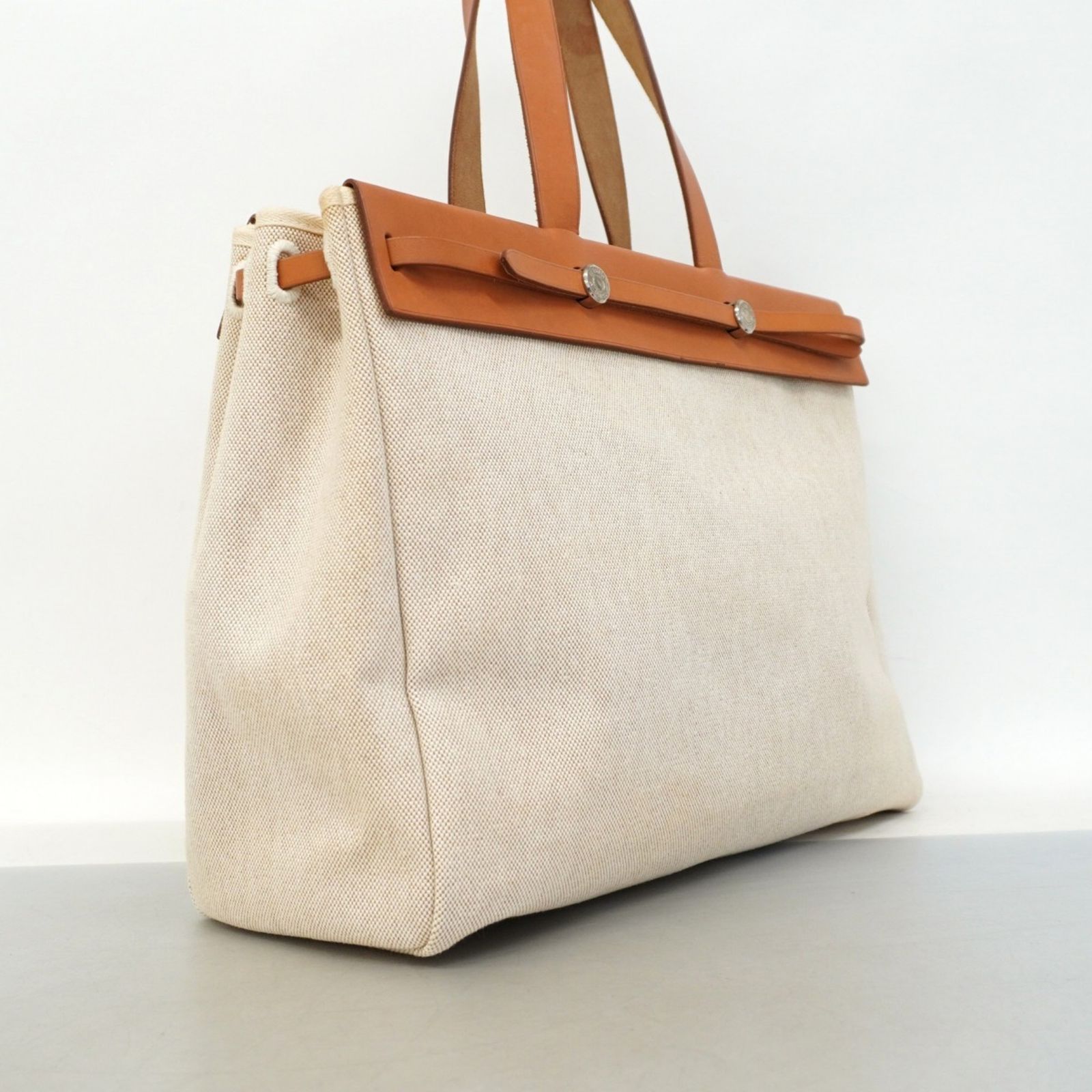 エルメス Hermes トートバッグ エールバッグカバスMM トワルアッシュ ナチュラル F刻印レディース