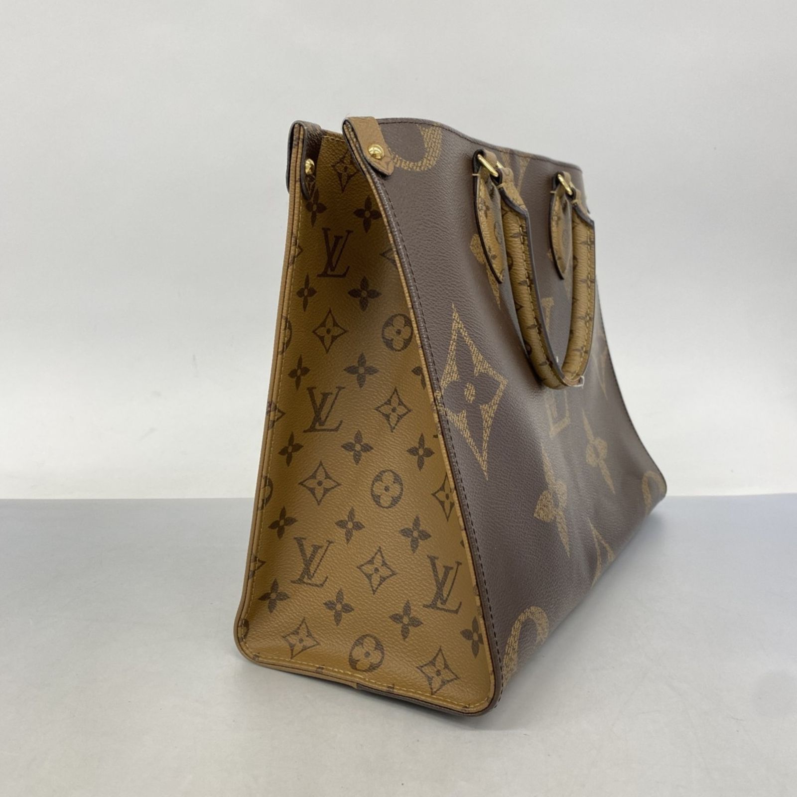 ルイ ヴィトン Louis Vuitton トートバッグ モノグラム ジャイアント リバース オンザゴーMM M 45039 ブラウン 2 wayバッグレディース