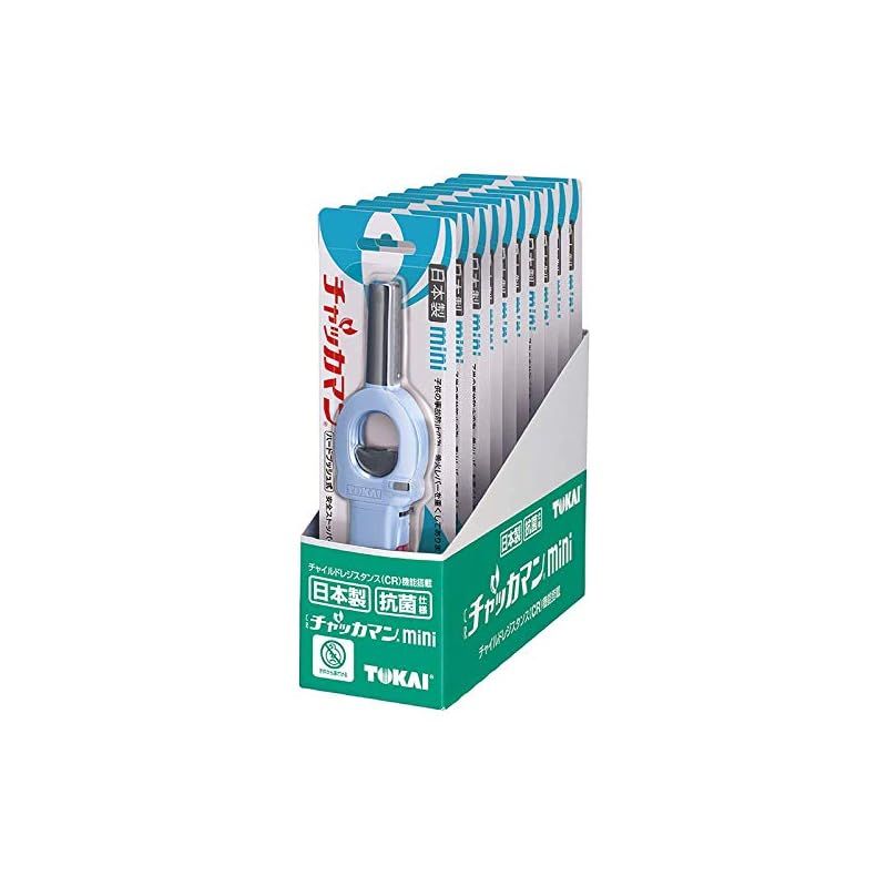 東海 点火棒 チャッカマン ミニ L10 まとめ買い 10個セット 日本製 使い切り チャイルドレジスタンス 機能付 ハードプッシュ式 ガスライター ブルー ピンク グリーン 3色セット 1