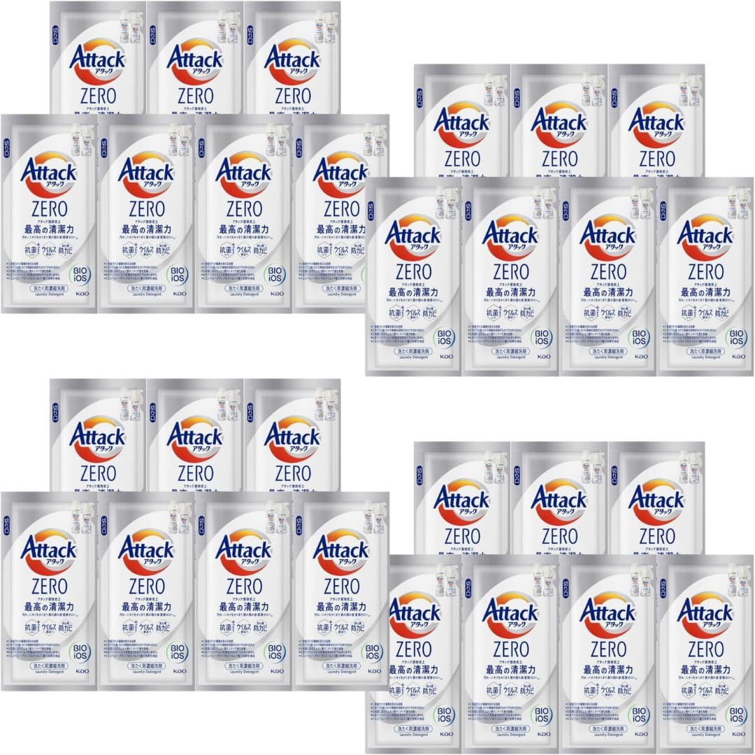 Attack Zero Liquid Detergent Laundry Detergent Room Drying Travel Small Pack 10g x 7 4 Packs [4]