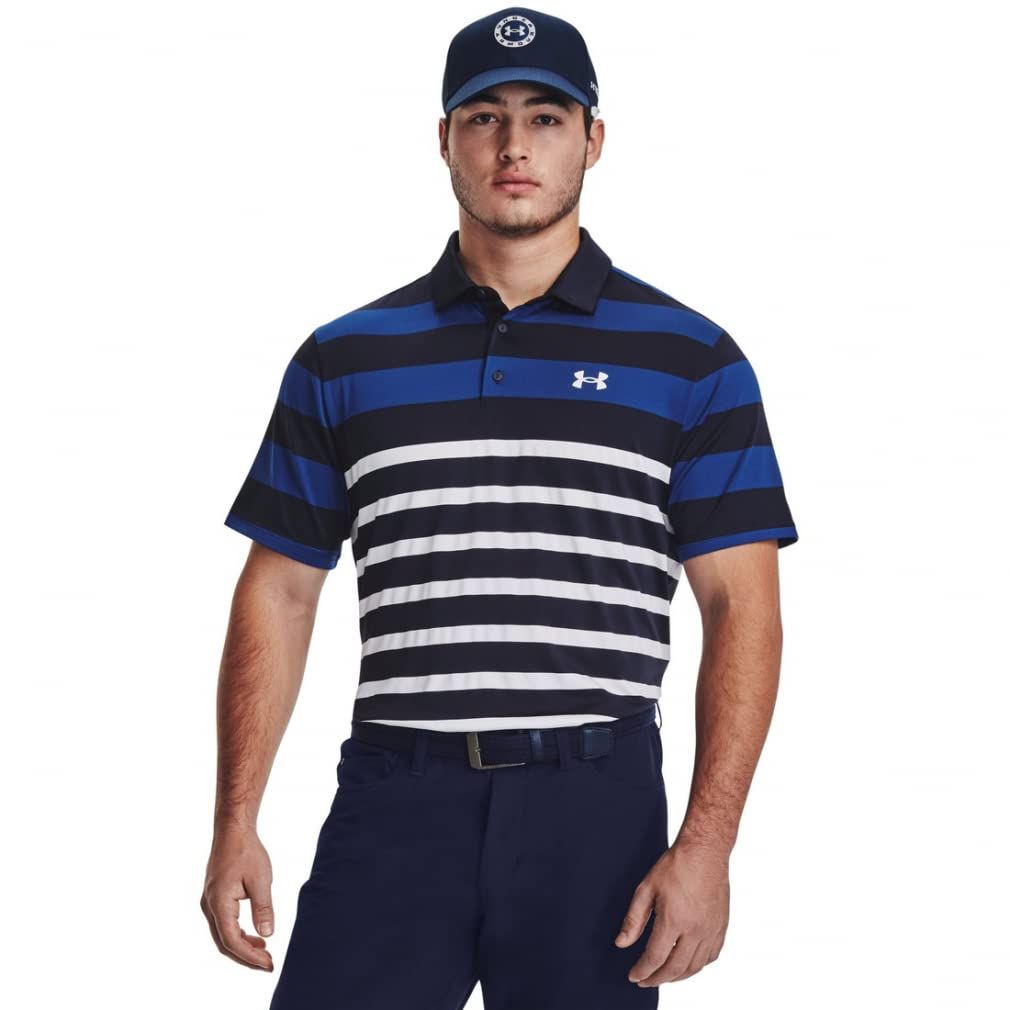 アンダーアーマー UA Playoff Polo 3 0 StripeMidnight Navy Blue Mirage WhiteSM Midnight White S