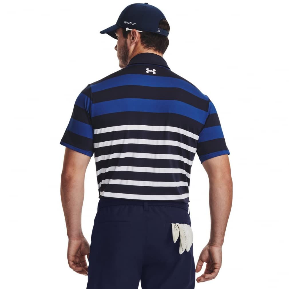 アンダーアーマー UA Playoff Polo 3.0 StripeMidnight Navy Blue Mirage WhiteSM Midnight White S