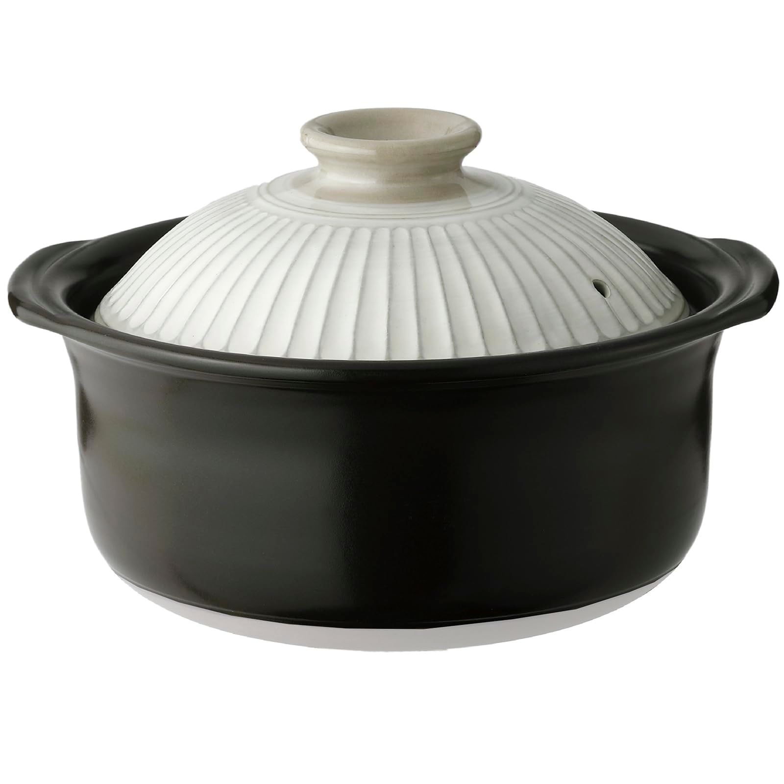 銀峯陶器 Ginpo Touki 萬古焼 銀峯 菊花 ご飯鍋 3合炊き 二重蓋 ごはん 土鍋 直火対応 粉引 ホワイト 41171 1.7 L 粉引釉