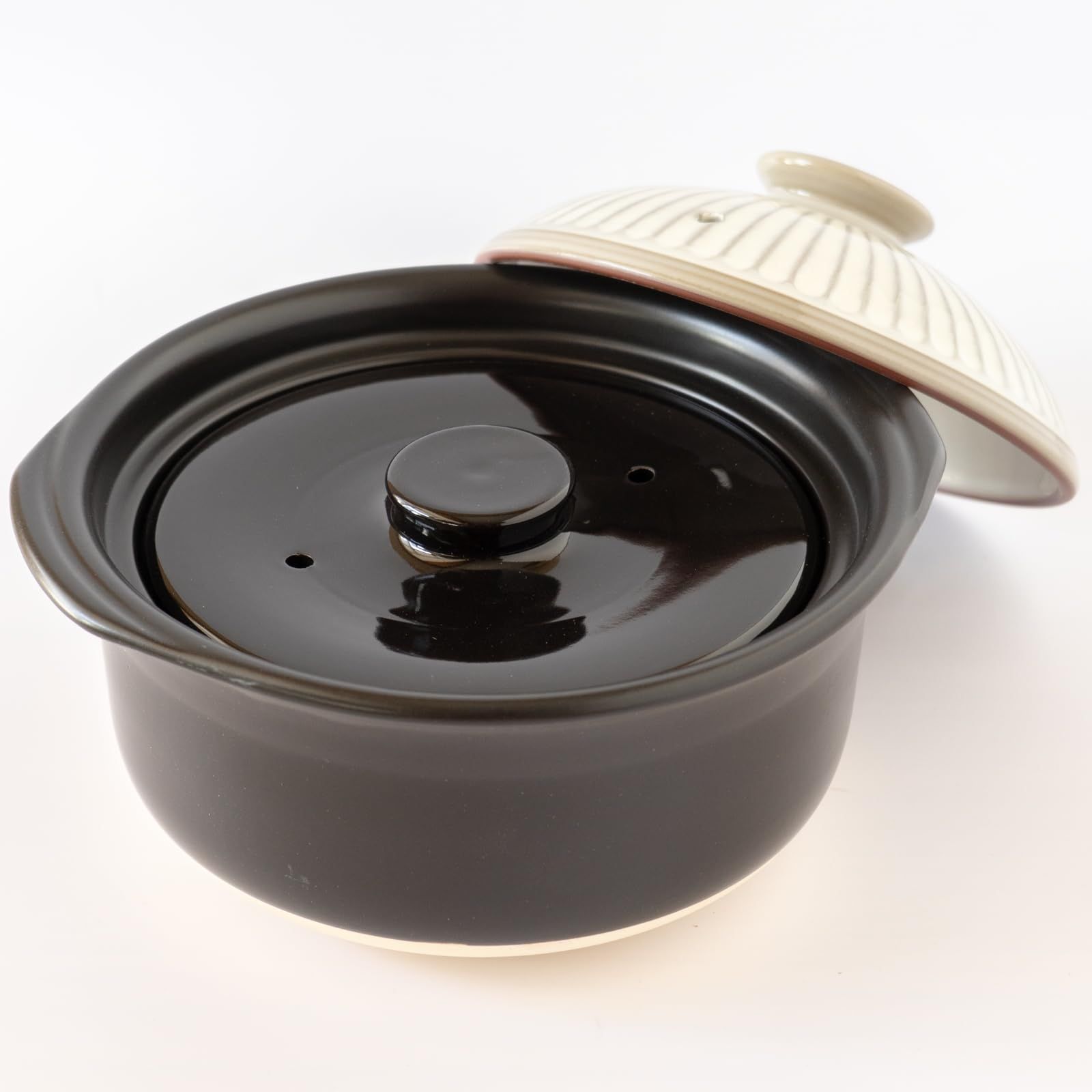 銀峯陶器 Ginpo Touki 萬古焼 銀峯 菊花 ご飯鍋 3合炊き 二重蓋 ごはん 土鍋 直火対応 粉引 ホワイト 41171 1.7 L 粉引釉 その他 鍋 グリル 調理器具