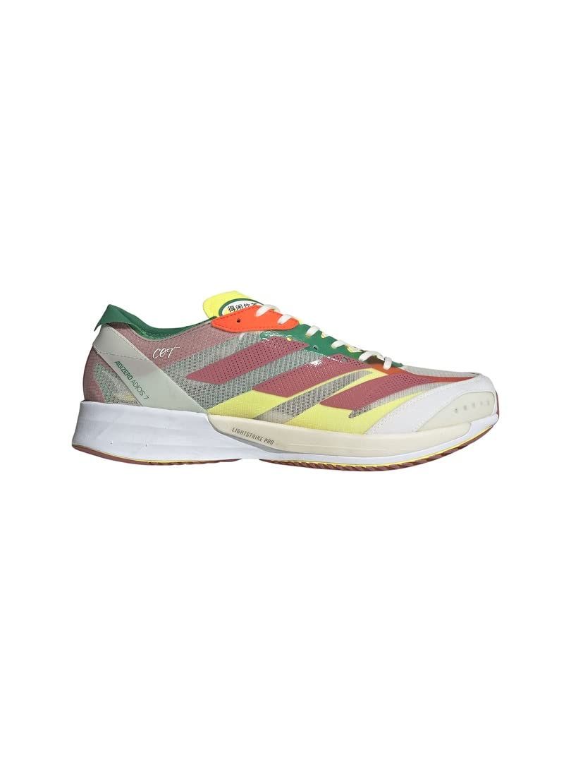 アディダス ランニングシューズ アディゼロ ジャパン 7 LWE 87 ワンダーレッド ビームイエロー ボールドグリーン HQ 1069 27.0 cm