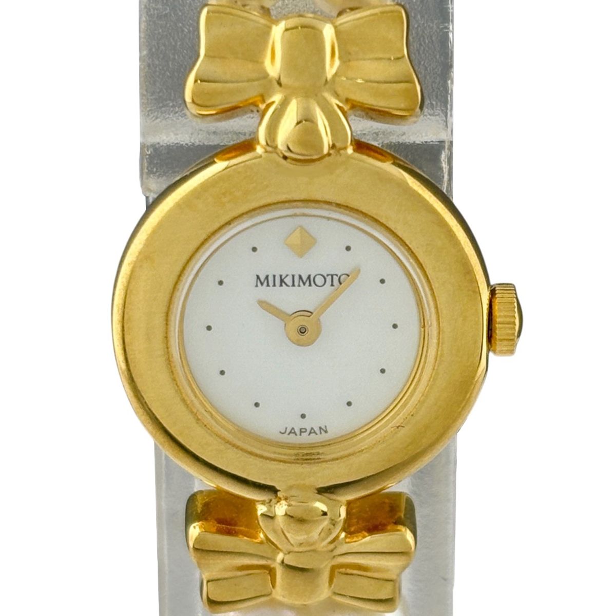 ミキモト MIKIMOTO パール ウォッチ 1E20-2081 腕時計 SS GP パール